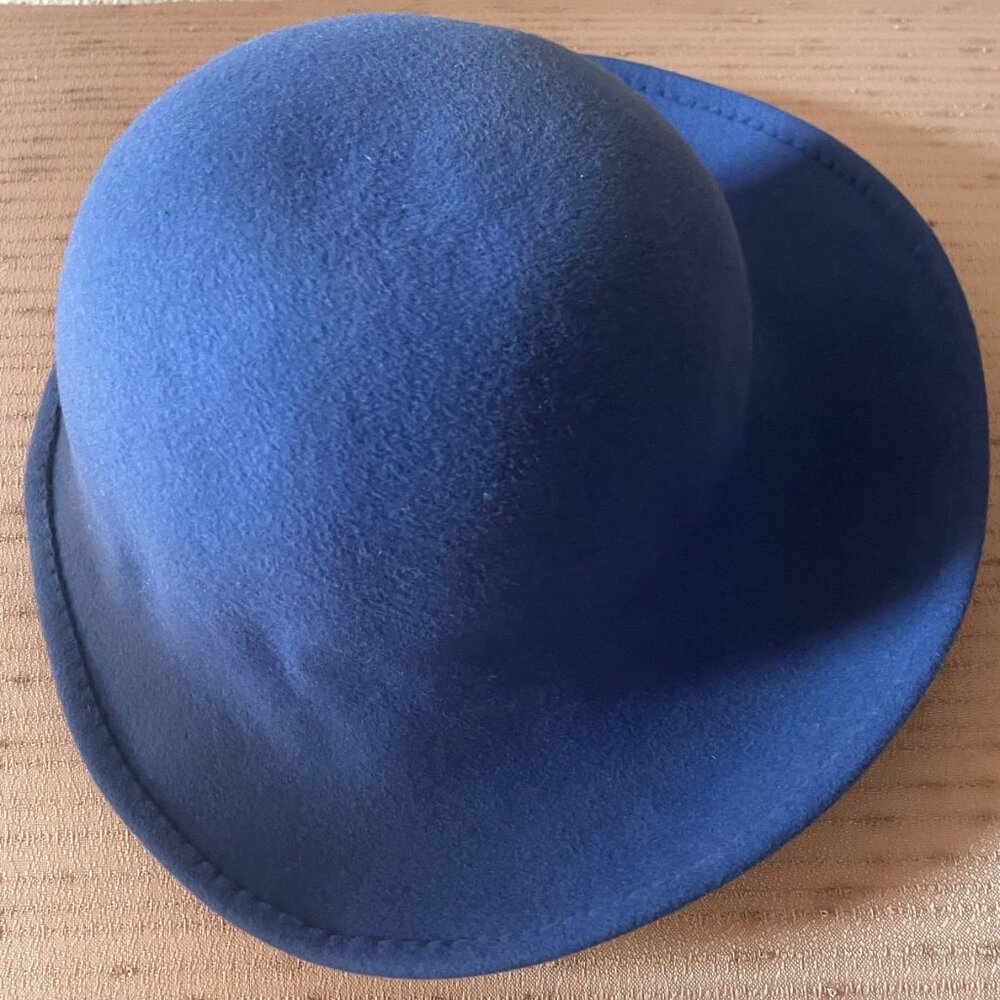 Frank Olive Private Collection Bowler-style Blue Vintage Hat